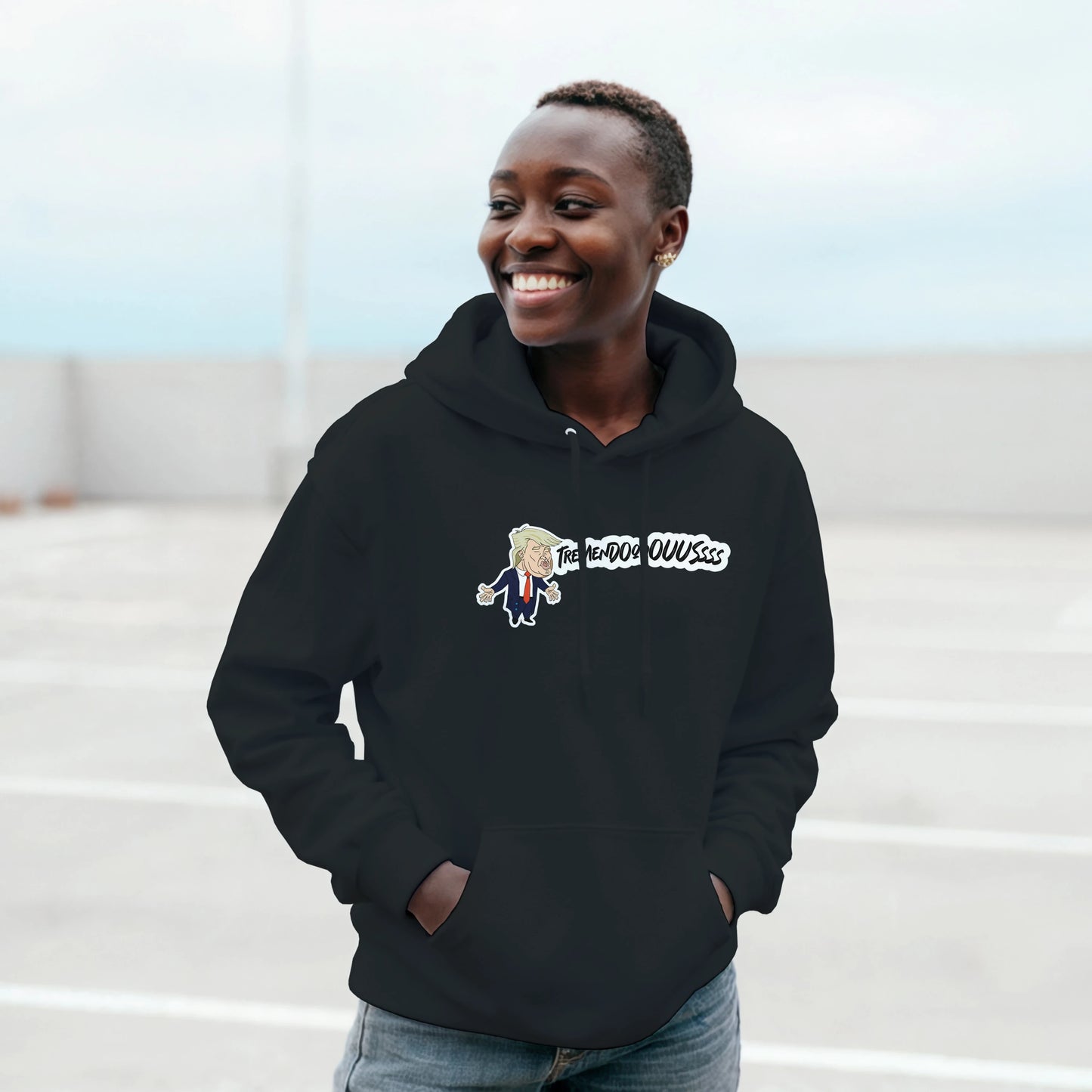 D. Tromp - Sweat à capuche unisexe "Tremendous" - Recto/Verso